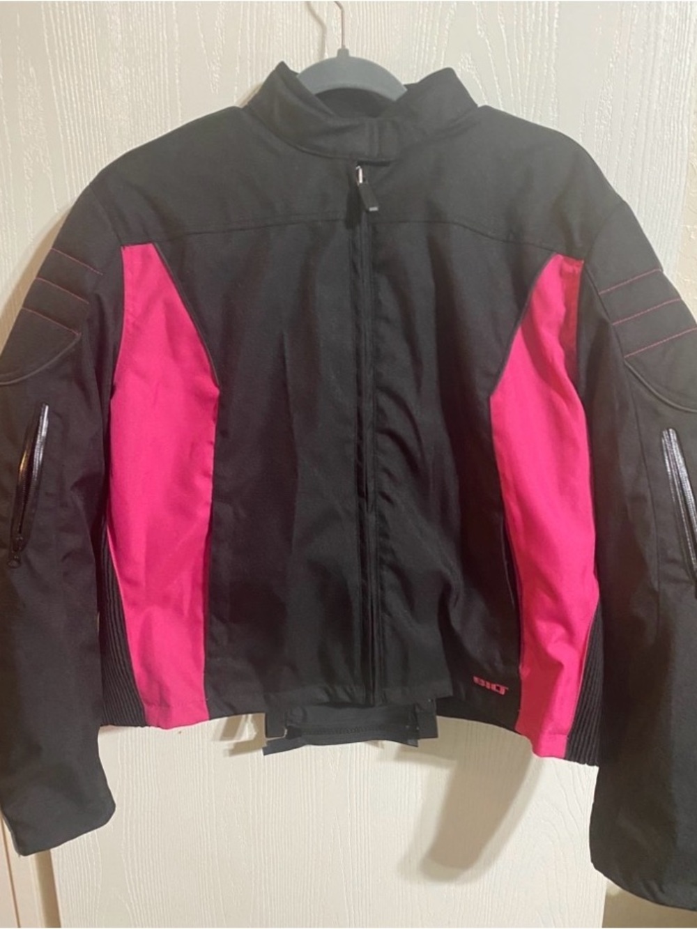Women's Black Utility Jacket with Hot Pink Panels